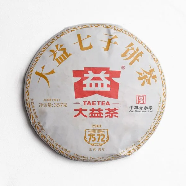 2022 Da Yi 7572 Qizi Pu-erh Ripe Tea Cake 357g