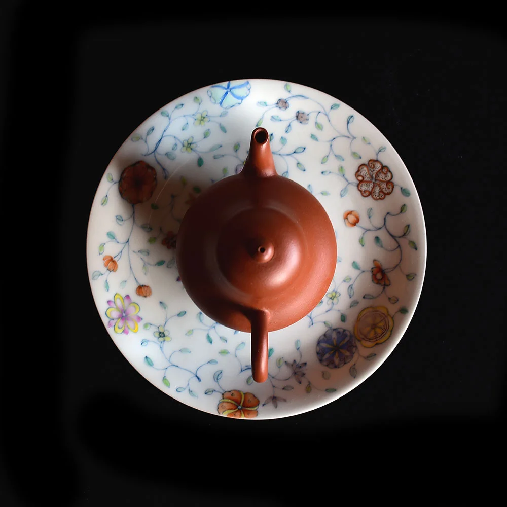 手绘斗彩皮球花壶承_Hey China