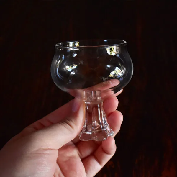 玻璃高足品茗杯