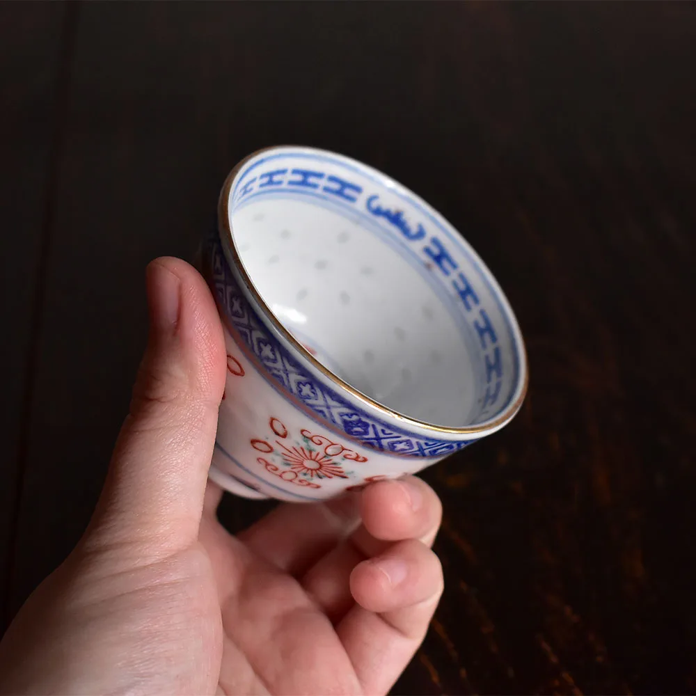 青花加彩玲瓏杯_Hey China