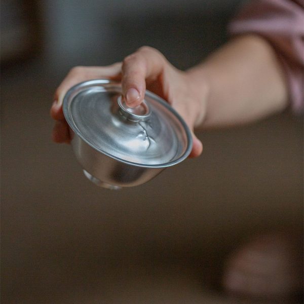 Silver-Gilded Bamboo Shadow Gaiwan