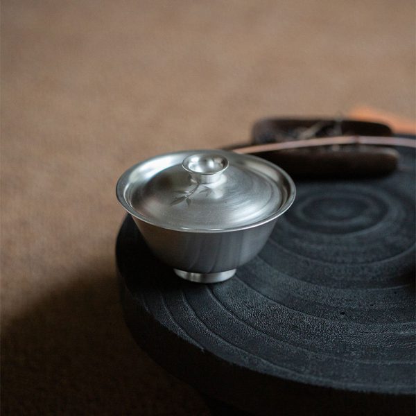 Silver-Gilded Bamboo Shadow Gaiwan