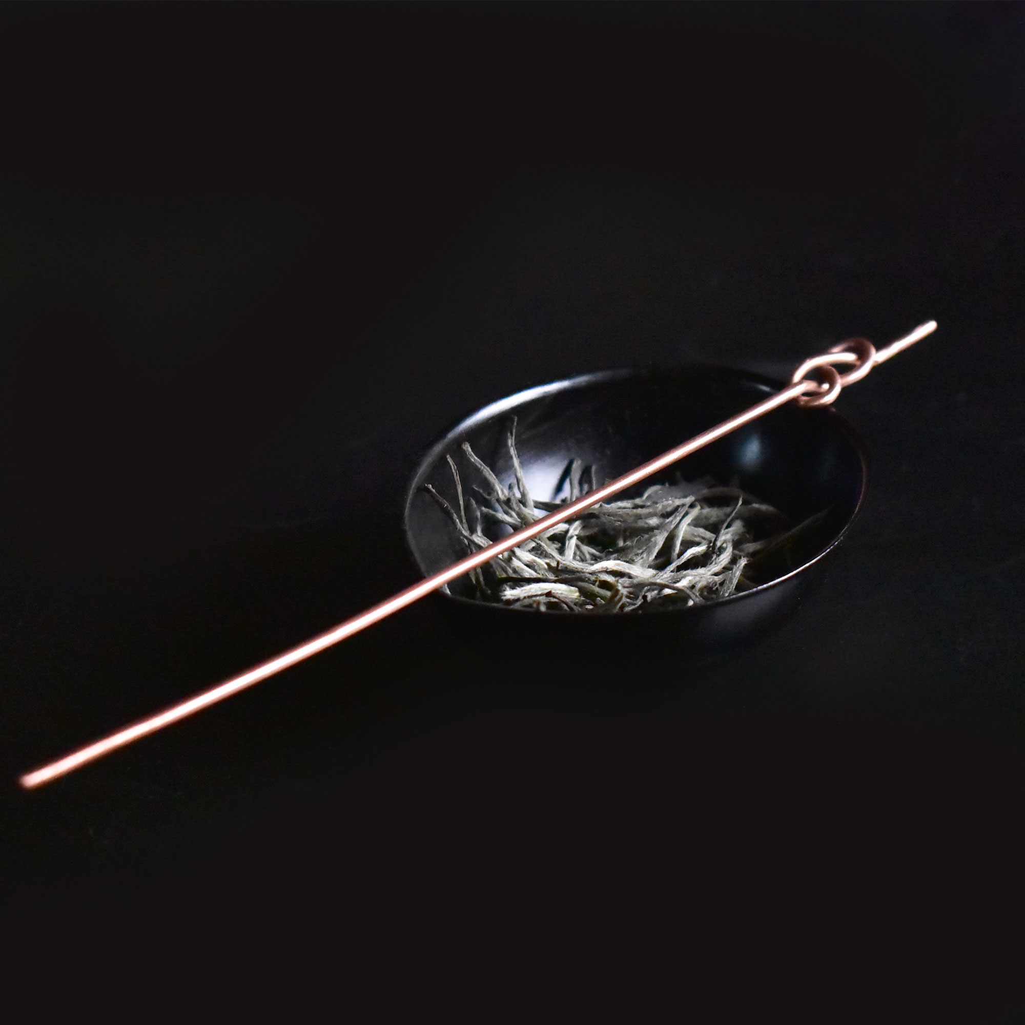 Line Circle Lacquer Tea Scoop & Tea Needle
