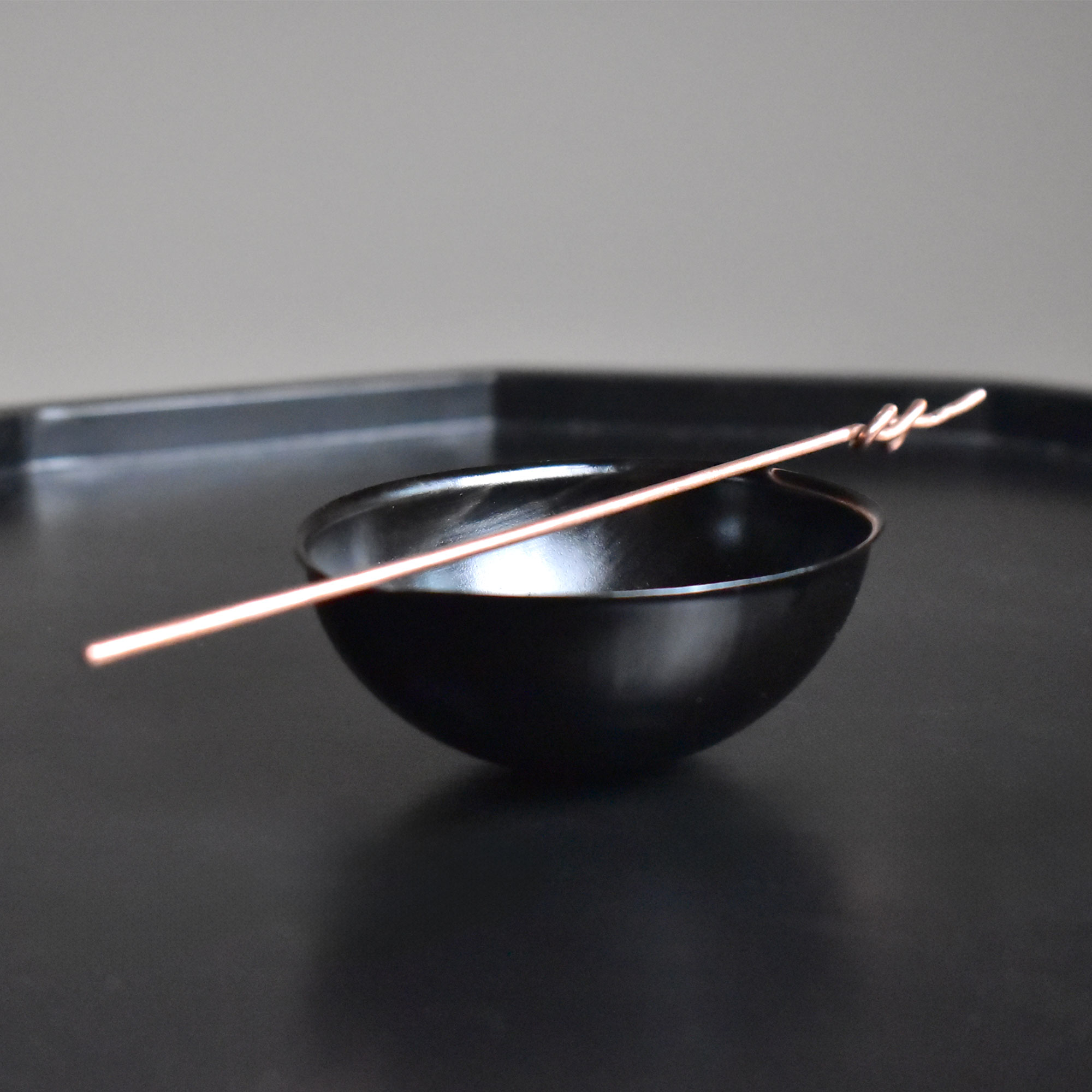 Line Circle Lacquer Tea Scoop & Tea Needle